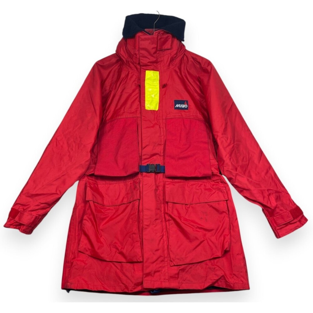 Musto Sailing Jacket Mens M Red Offshore Hooded High Visibility Yachting Marine